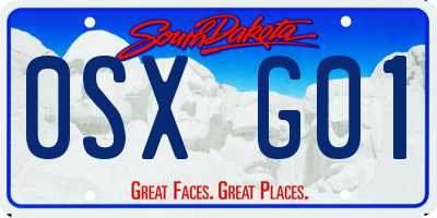 SD license plate 0SXG01