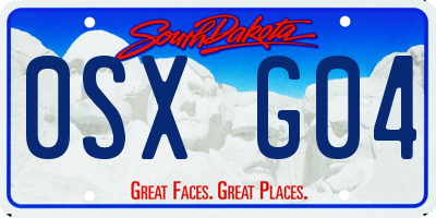 SD license plate 0SXG04