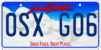 SD license plate 0SXG06