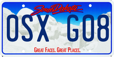 SD license plate 0SXG08
