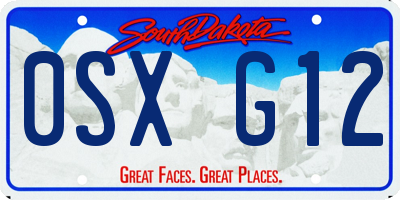 SD license plate 0SXG12