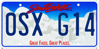 SD license plate 0SXG14