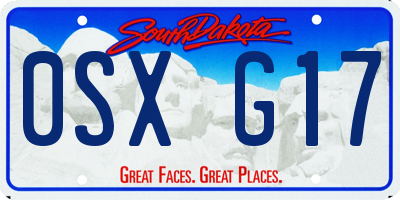 SD license plate 0SXG17