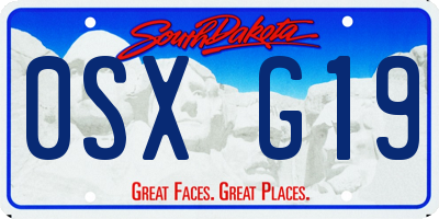 SD license plate 0SXG19