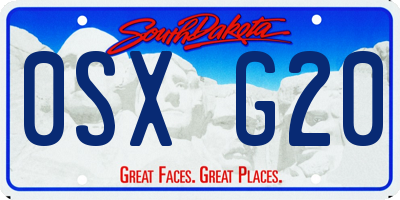 SD license plate 0SXG20