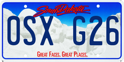 SD license plate 0SXG26