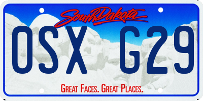 SD license plate 0SXG29