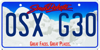 SD license plate 0SXG30