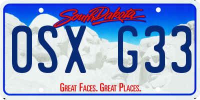 SD license plate 0SXG33