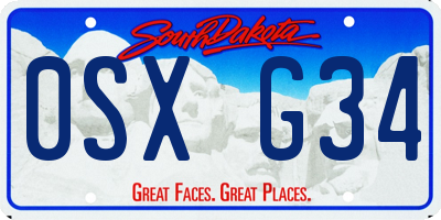 SD license plate 0SXG34