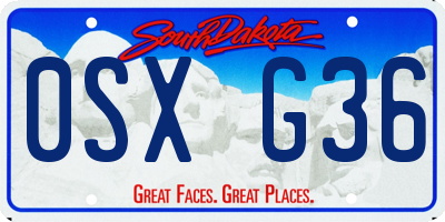 SD license plate 0SXG36