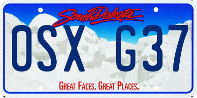 SD license plate 0SXG37