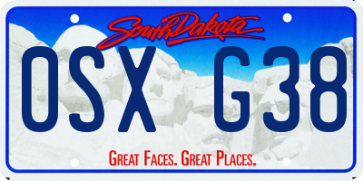 SD license plate 0SXG38