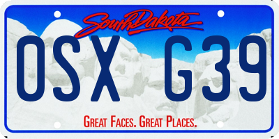 SD license plate 0SXG39