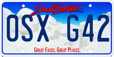 SD license plate 0SXG42