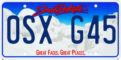 SD license plate 0SXG45
