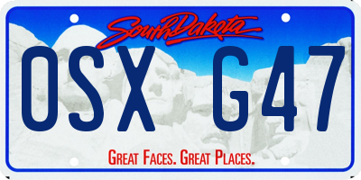 SD license plate 0SXG47
