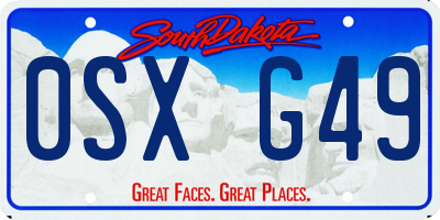 SD license plate 0SXG49