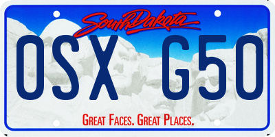 SD license plate 0SXG50