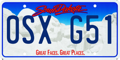 SD license plate 0SXG51