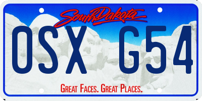 SD license plate 0SXG54
