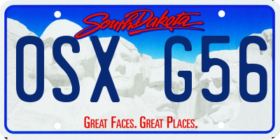 SD license plate 0SXG56