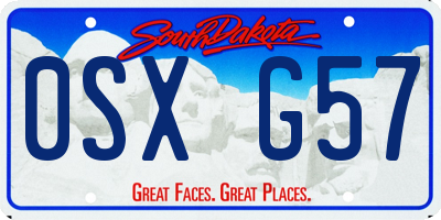 SD license plate 0SXG57