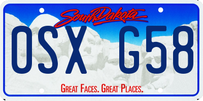 SD license plate 0SXG58
