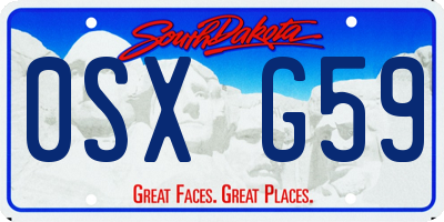 SD license plate 0SXG59