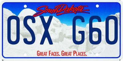 SD license plate 0SXG60