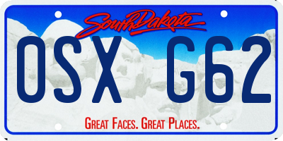 SD license plate 0SXG62