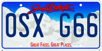 SD license plate 0SXG66