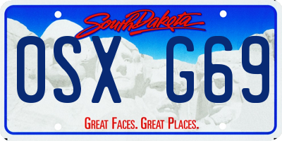 SD license plate 0SXG69
