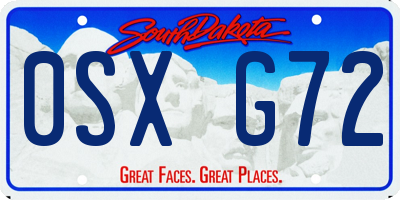 SD license plate 0SXG72