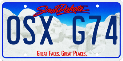 SD license plate 0SXG74