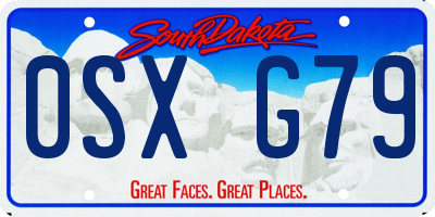 SD license plate 0SXG79