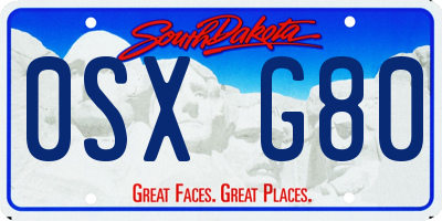 SD license plate 0SXG80