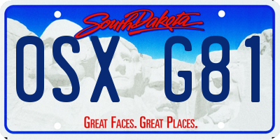 SD license plate 0SXG81