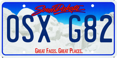 SD license plate 0SXG82