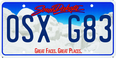 SD license plate 0SXG83