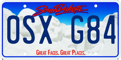 SD license plate 0SXG84