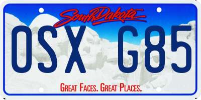 SD license plate 0SXG85