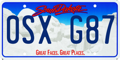 SD license plate 0SXG87