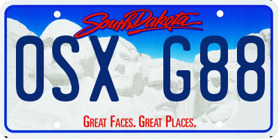 SD license plate 0SXG88