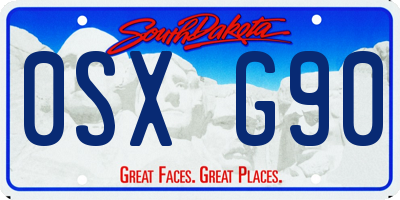 SD license plate 0SXG90