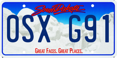 SD license plate 0SXG91