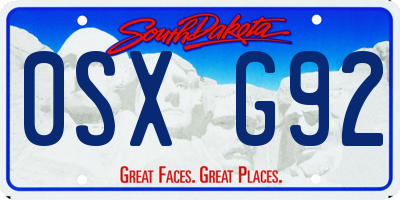 SD license plate 0SXG92