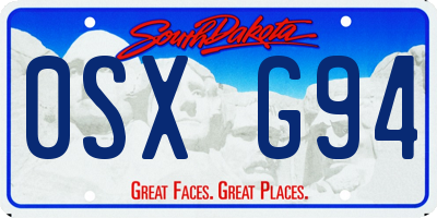 SD license plate 0SXG94