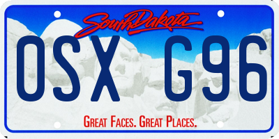 SD license plate 0SXG96