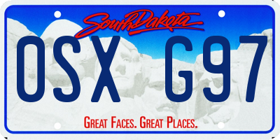 SD license plate 0SXG97